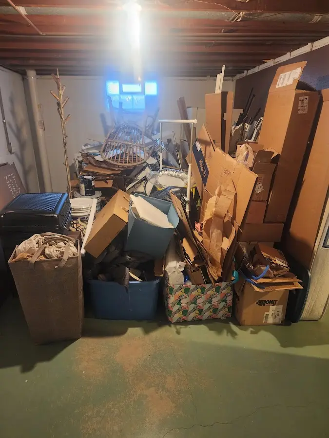 Roll-off dumpster container at job site for Cleanout Dumpster Rental in Villa Park